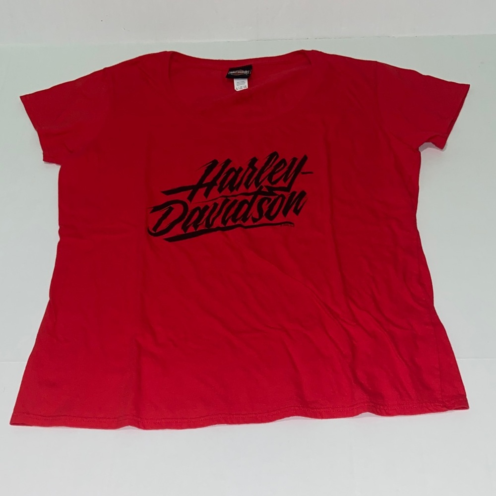Harley-Davidson Mobile Bay Women's Size XL Red Short Sleeve Tee